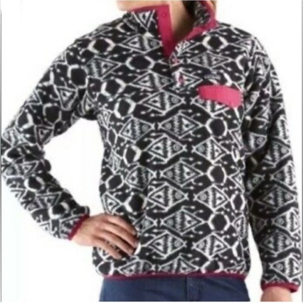 💫Patagonia Women’s Lightweight Synchilla™️ Snap-T™️ Pullover, XS, Ikat Fish, EUC - Picture 3 of 10